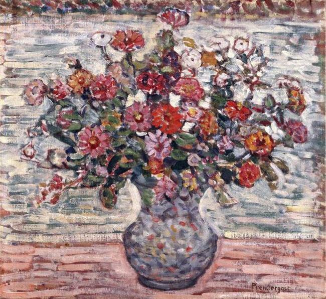 Maurice Brazil Prendergast Flowers in a Vase (Zinnias) oil painting picture